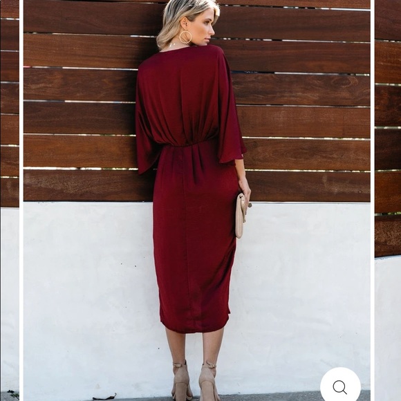 satin kimono midi dress